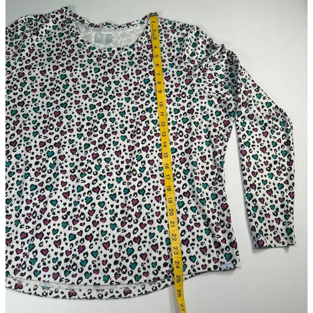 Ava & Therese Women’s Heart Leopard Print Top Crew Neck Stretch 3XL Plus - Picture 5 of 8